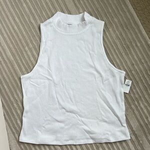 NWT OLD NAVY Fitted Sleeveless Mock-Neck Top Women’s XL White